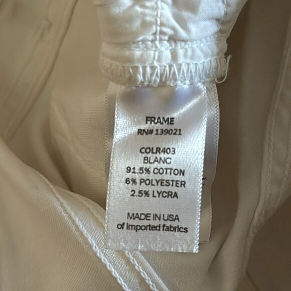 FRAME Denim Women’s Le Skinny de Jeanne White Stretch Ripped Jeans - Size 28 - Picture 9 of 9